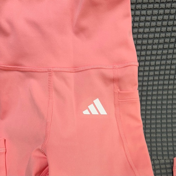 Adidas Optime Essentials Stash Pocket Full Length Tight Fit Leggings - Picture 2 of 4